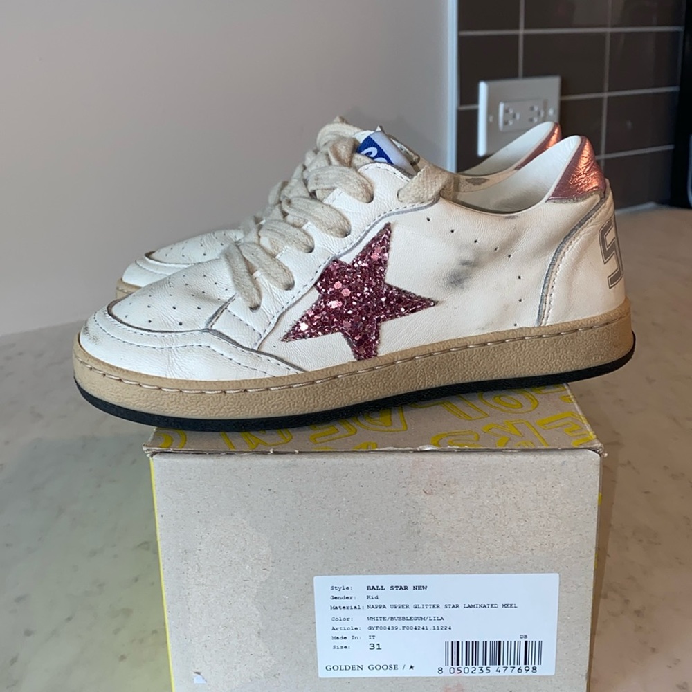 Golden Goose Kids Sneakers with Pink Star